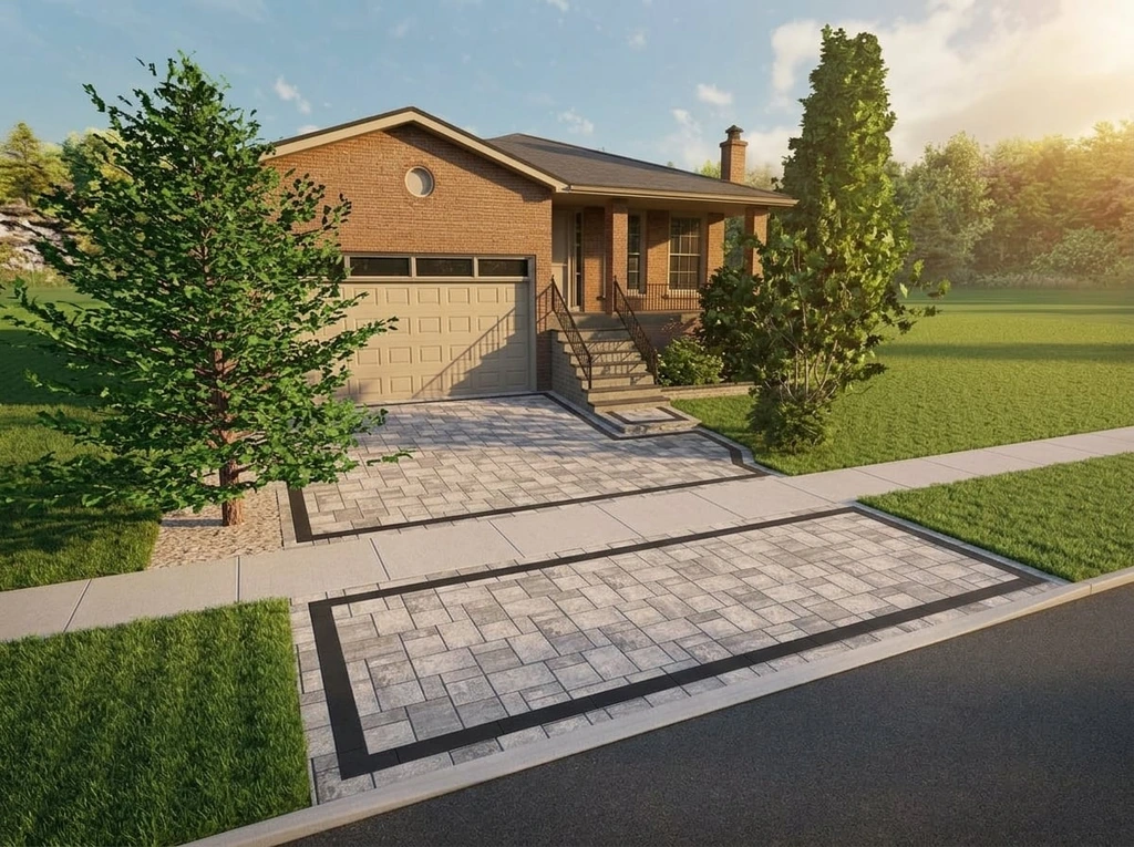 Street approach — driveway, curbs and boulevard extension